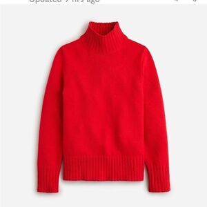 J Crew Cotton Mock Neck‎ Ribbed Sweater Red Size M NWT